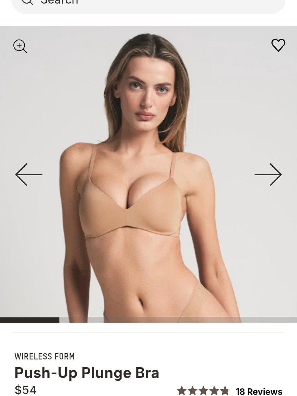 SKIMS Push-Up Plunge Bra, Nude, 30D